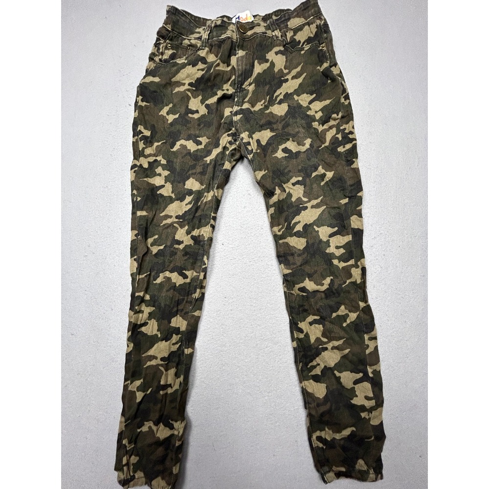 Moda Colombian Jeans Camo Print Skinny Pants Green Brown 28 Womens